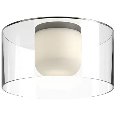 Kuzco Birch Led 12-in Black/clear Flush Mount