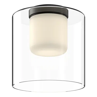 Kuzco Birch Led 9-in Black/clear Flush Mount