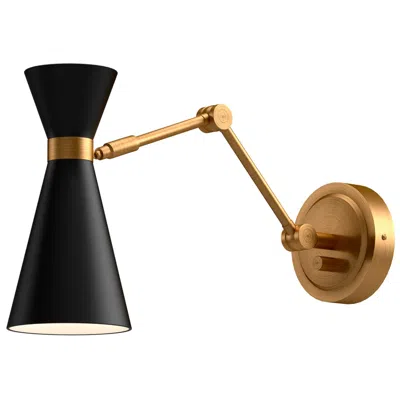 Kuzco Blake Aged Gold With Matte Black Swing Arm Wall Lamp