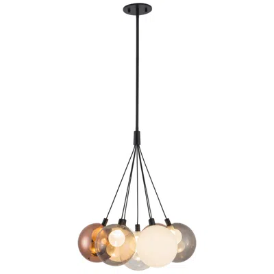 Kuzco Bolla 17-in Black Dimmable Led Chandelier With Mixed Glass