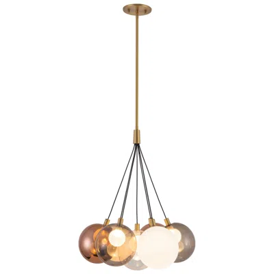 Kuzco Bolla 17-in Brushed Gold Dimmable Led Chandelier With Mixed Glass