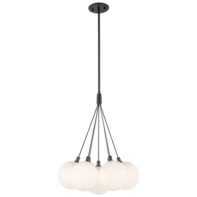Kuzco Bolla Led 16-in Black/opal Glass Led Chandelier