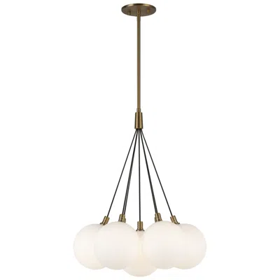 Kuzco Bolla Led 16-in Brushed Gold/opal Glass Led Chandelier