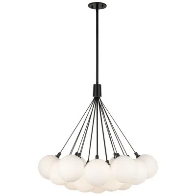 Kuzco Bolla Led 28-in Black/opal Glass Led Chandelier