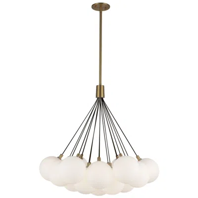 Kuzco Bolla Led 28-in Brushed Gold/opal Glass Led Chandelier