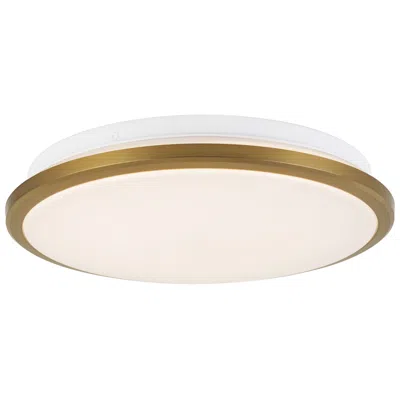 Kuzco Brook 11-in Brushed Gold Dimmable Led Flush Mount
