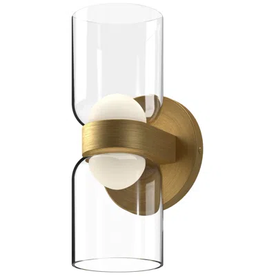 Kuzco Cedar Led 11-in Brushed Gold/clear Wall Sconce