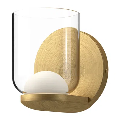 Kuzco Cedar Led 4-in Brushed Gold/clear Wall Sconce