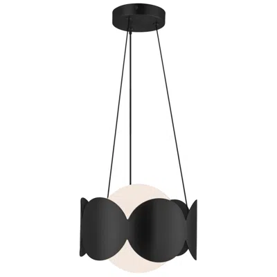 Kuzco Ciel E26 10-in Black/opal Glass Socket Chandelier