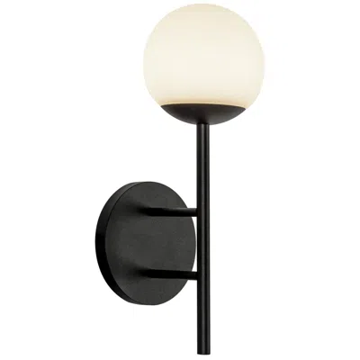 Kuzco Claremont 13-in 1 Light Black/opal Integrated Led Outdoor Wall 6w