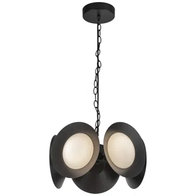 Kuzco Cleo Led 16-in Black/opal Glass Led Chandelier