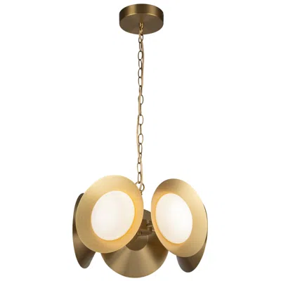 Kuzco Cleo Led 16-in Brushed Gold/opal Glass Led Chandelier
