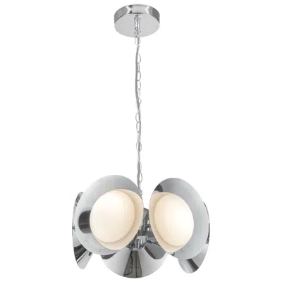 Kuzco Cleo Led 16-in Chrome/opal Glass Led Chandelier