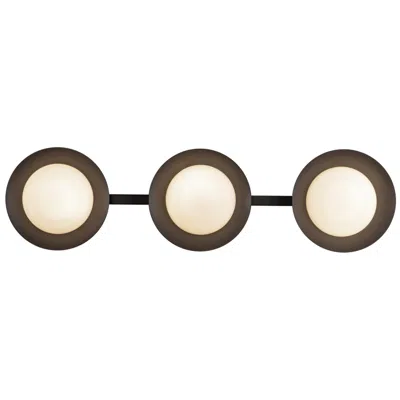 Kuzco Cleo Led 23-in Black/opal Glass Vanity Light