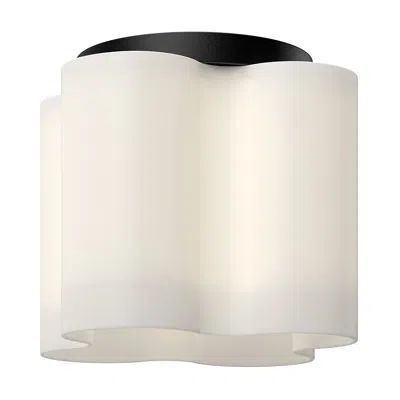 Kuzco Clover Led 9-in Black/opal Glass Flush Mount