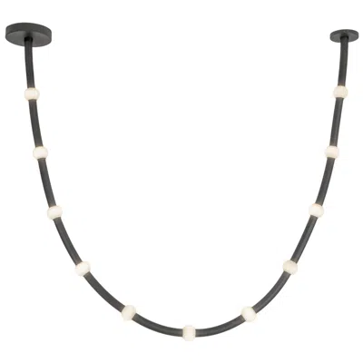 Kuzco Corda Led 10-ft Black/opal Glass Pendant