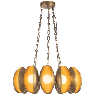 Kuzco Cortez 25-in Vintage Brass Dimmable Led Chandelier