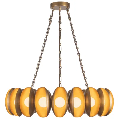 Kuzco Cortez 37-in Vintage Brass Dimmable Led Chandelier