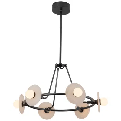 Kuzco Dahlia 28-in Urban Bronze Led Chandelier W/ Alabaster Plates And Opal Glass