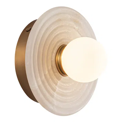 Kuzco Dahlia 6" High Vintage Brass Led Wall Sconce