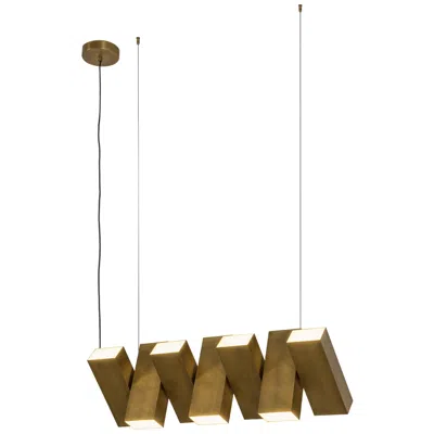 Kuzco Domino Led 35-in Vintage Brass Linear Pendant