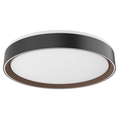 Kuzco Essex Led 16-in Black/walnut Flush Mount