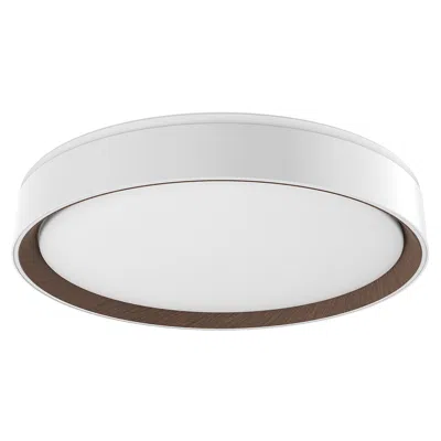 Kuzco Essex Led 16-in White/walnut Flush Mount
