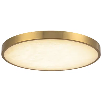Kuzco Evelyn 11-in Alabaster Dimmable Led Flush Mount With Brushed Gold Finish
