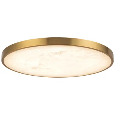 Kuzco Evelyn 15-in Alabaster Dimmable Led Flush Mount With Brushed Gold Finish