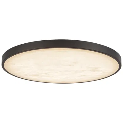 Kuzco Evelyn 15-in Alabaster Dimmable Led Flush Mount With Matte Black Finish