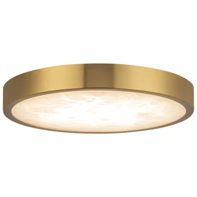 Kuzco Evelyn 7-in Alabaster Dimmable Led Flush Mount With Brushed Gold Finish