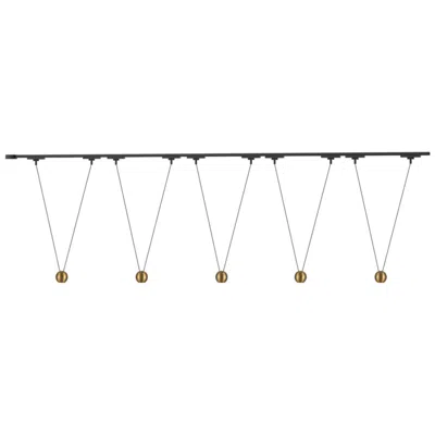 Kuzco Faria Double 5 Light Brushed Gold Dimmable 4000k Led Track Ceiling Kit