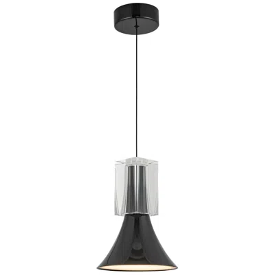 Kuzco Floe Led 8-in Glossy Black/clear Crystal Pendant