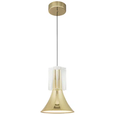 Kuzco Floe Led 8-in Metallic Brass/clear Crystal Pendant