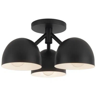 Kuzco Fosso 13-in Black Semi-flush Mount