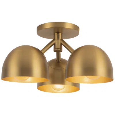 Kuzco Fosso 13-in Brushed Gold Semi-flush Mount