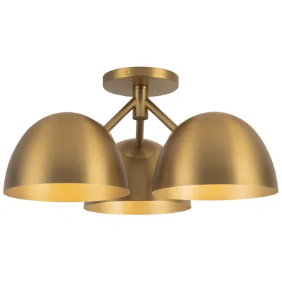 Kuzco Fosso 17-in Brushed Gold Semi-flush Mount