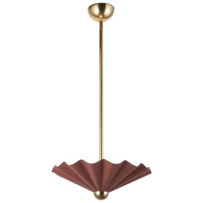Kuzco Furrow 16-in Burgundy Dimmable Led Pendant