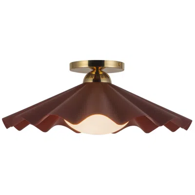 Kuzco Furrow 16-in Burgundy Semi-flush Mount