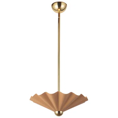 Kuzco Furrow 16-in Pink Dimmable Led Pendant