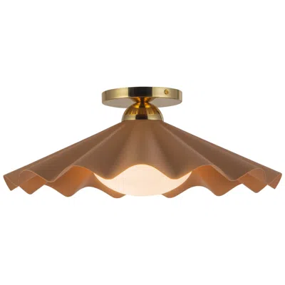 Kuzco Furrow 16-in Pink Semi-flush Mount
