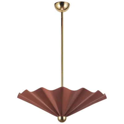 Kuzco Furrow 25-in Burgundy Dimmable Led Pendant