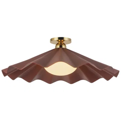 Kuzco Furrow 25-in Burgundy Semi-flush Mount