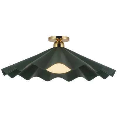 Kuzco Furrow 25-in Pine Green Semi-flush Mount