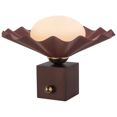 Kuzco Furrow 9-in Burgundy Table Lamp