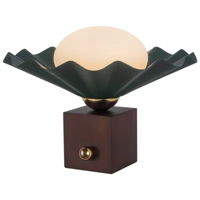 Kuzco Furrow 9-in Pine Green Table Lamp