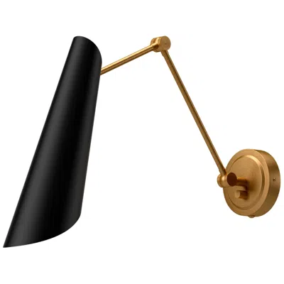 Kuzco Gabriel 15 1/2" High Aged Gold With Matte Black Wall Sconce