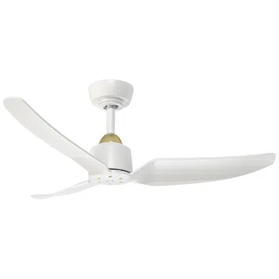 Kuzco Hugo 42-in Brushed Gold/matte White Ceiling Fan