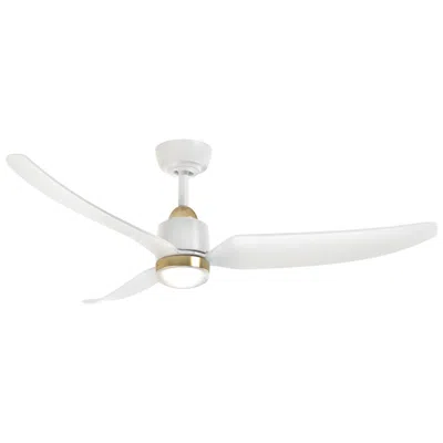 Kuzco Hugo 52-in Brushed Gold/matte White Ceiling Fan