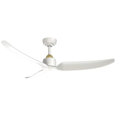 Kuzco Hugo 52-in Brushed Gold/matte White Ceiling Fan